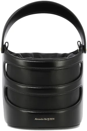Alexander McQueen Torebki, Kobieta, Czarny, ONE SIZE, Skóra, The Rise Bucket Bag Skóra