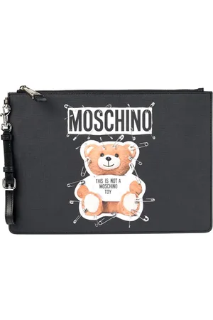 Moschino Torebki, Kobieta, Czarny, ONE SIZE, Safety Pin Teddy Pouch