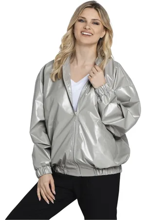 Look made with Love Kurtki, Kobieta, Szary, ONE SIZE, Kurtka damska bomberka Iceberg Look 951