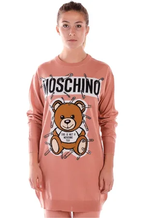 Moschino Bluzy, Kobieta, Różowy, XS, Elegancka Czarna Sukienka Koktajlowa