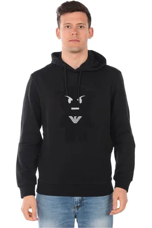Emporio Armani Bluzy, Mężczyzna, Czarny, L, Bawełna, Bluza z kapturem