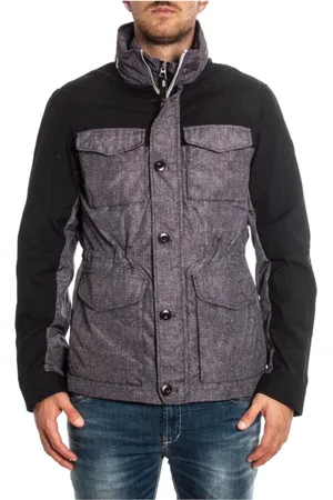 Emporio Armani Kurtki, Mężczyzna, Wielobarwność, L, Poliester, Stylowa Kurtka Dżinsowa