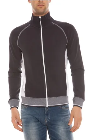 Emporio Armani Bluzy, Mężczyzna, Niebieski, L, Bluza z kapturem