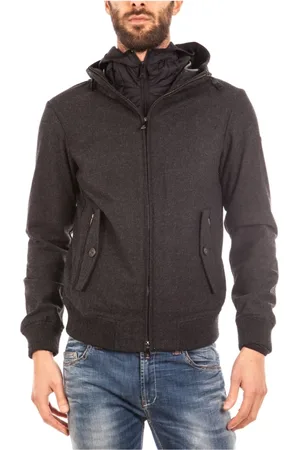 Emporio Armani Kurtki, Mężczyzna, Szary, XL, Poliester, Stylowa Kurtka Dżinsowa
