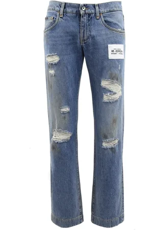Dolce & Gabbana Jeansy, Mężczyzna, Niebieski, S, Denim, Slim-fit Jeansy