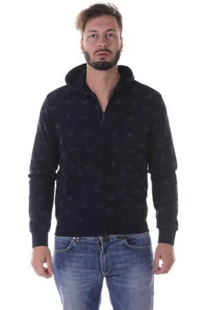 Emporio Armani Bluzy, Mężczyzna, Niebieski, M, Bluzy z kapturem