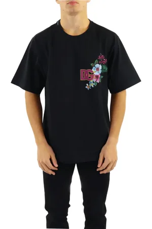 Dolce & Gabbana Koszulki, Mężczyzna, Czarny, M, Czarne Buty Męskie Sicily