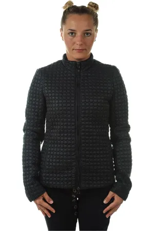 Emporio Armani Kurtki, Kobieta, Czarny, 2XS, Poliester, Stylowa Kurtka Dżinsowa