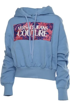 VERSACE Bluzy, Kobieta, Niebieski, S, Stylowe Swetry Kolekcja