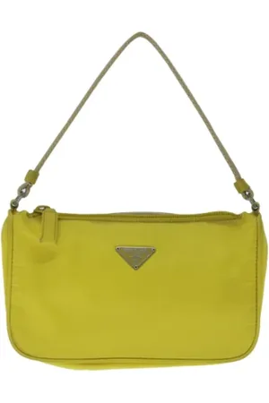 Prada Pre-owned, Kobieta, Żółty, ONE SIZE, Nylon, Pre-owned Fabric clutches