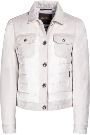 MOORER Kurtki, Kobieta, Biały, M, Denim, Denim Kurtki