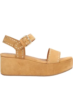 Alpe Buty, Kobieta, brązowy, 37 EU, Zamsz, Casual Camel Zamszowe Sandały Damskie