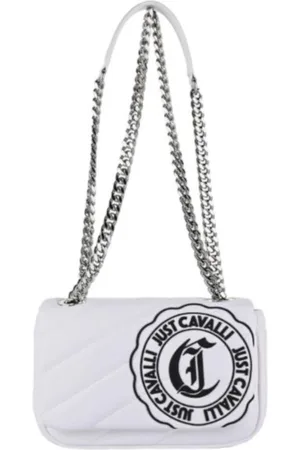 Roberto Cavalli Torebki, Kobieta, Biały, ONE SIZE, Pikowana torba na ramię z logo