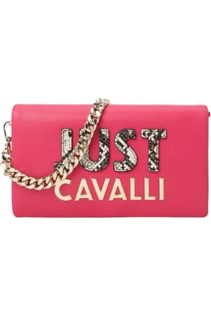 Roberto Cavalli Torebki, Kobieta, Różowy, ONE SIZE, Fuchsia Łańcuchowa Torba na Ramię z Logo
