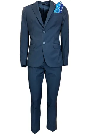 0-105 Garnitury, Mężczyzna, Niebieski, M, Wełna, Single Breasted Suits