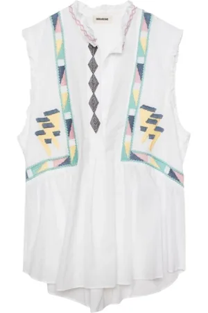 Zadig & Voltaire Koszulki, Kobieta, Biały, L, Top bez rękawów
