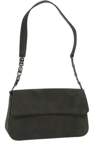 Bally Pre-owned, Kobieta, Szary, ONE SIZE, Zamsz, Pre-owned Suede shoulder-bags