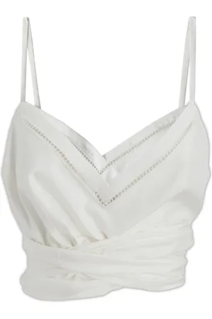 Alberta Ferretti Koszulki, Kobieta, Biały, M, Top bez rękawów