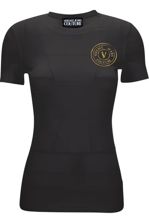 VERSACE Koszulki, Kobieta, Czarny, 2XS, Czarna Koszulka i Polo Kolekcja