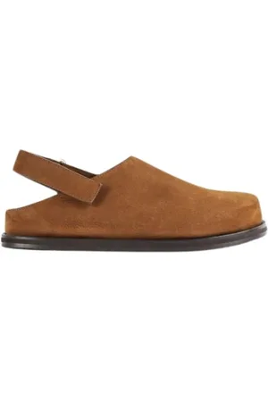 STUDIO NICHOLSON Buty, Mężczyzna, brązowy, 41 EU, Zamsz, Brązowe Zamszowe Mules Paski Zaokrąglony Nosek