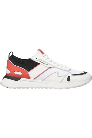 Michael Kors Buty, Mężczyzna, Biały, 41 EU, Modne Czerwono-Białe Sneakersy dla Mężczyzn