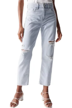 Salsa Jeansy, Kobieta, Niebieski, W26, Denim, Cropped Jeansy