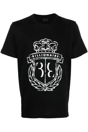 BILLIONAIRE Koszulki, Mężczyzna, Czarny, S, Czarna Casual T-shirt z Okrągłym Dekoltem