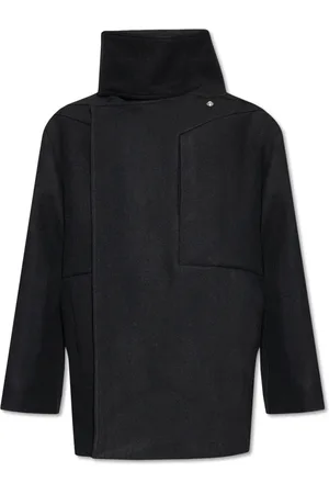Rick Owens Płaszcze, Mężczyzna, Czarny, XL, Wełna, Krótki płaszcz Luxor Caban