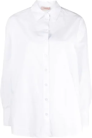 Twin-Set Bluzki, Kobieta, Biały, XS, Long Sleeve Tops