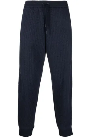 Giorgio Armani Spodnie, Mężczyzna, Niebieski, L, Kaszmir, Eleganckie Niebieskie Spodnie
