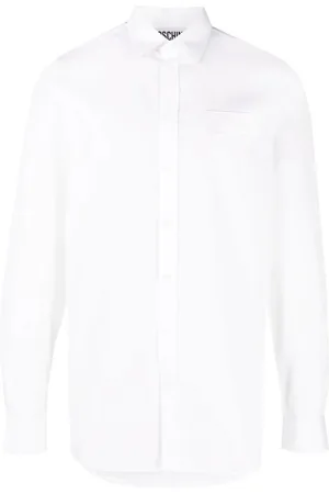 Moschino Koszule, Mężczyzna, Biały, M, Long Sleeve Tops