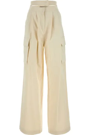 ANDREA ADAMO Spodnie, Kobieta, Beżowy, S, Wide Trousers