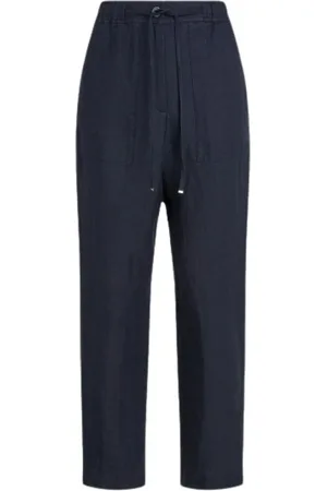 Tommy Hilfiger Spodnie, Kobieta, Niebieski, M, Len, Lniane spodnie boyfriend