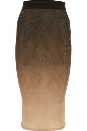 ANDREA ADAMO Spódnice, Kobieta, brązowy, S, Pencil Skirts