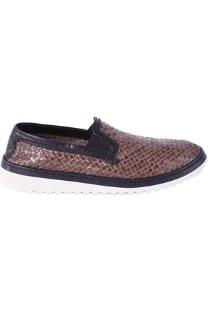 Dolce & Gabbana Buty, Mężczyzna, brązowy, 40 EU, Mężczyźni Plecione Skórzane Buty