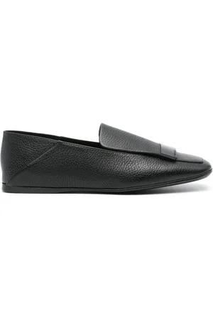 Sergio Rossi Buty, Kobieta, Czarny, 40 EU, Czarne skórzane buty wsuwane