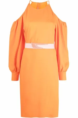 Stella McCartney Sukienki, Kobieta, Pomarańczowy, XS, Sukienka dzienna z wiskozy
