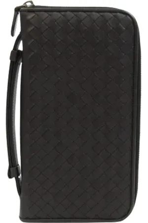 Bottega Veneta Pre-owned, Kobieta, Czarny, ONE SIZE, Skóra, Pre-owned skórzane portfele