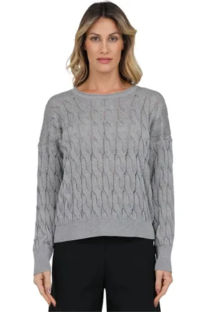 ALPHA STUDIO Swetry, Kobieta, Szary, M, Round-neck Knitwear