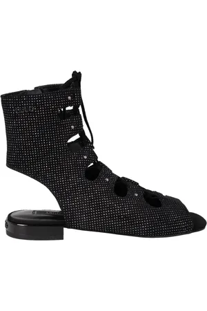 Liu Jo Buty, Kobieta, Czarny, 36 EU, Skóra, Eleganckie Sandały w Stylu Rzymskim