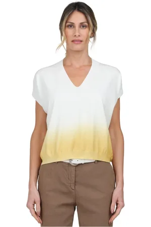 Gran Sasso Koszulki, Kobieta, Wielobarwność, M, Krótki Rękaw Ombre T-shirt