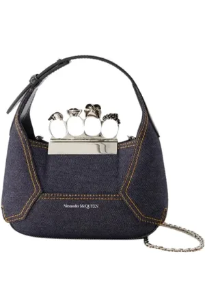 Alexander McQueen Torebki, Kobieta, Niebieski, ONE SIZE, Bawełna, Leather shoulder-bags