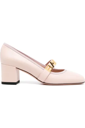 Bally Buty, Kobieta, Różowy, 38 1/2 EU, Różowe Skórzane Sandały na Obcasie