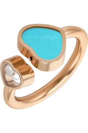 Chopard Akcesoria, Kobieta, Żółty, ONE SIZE, Szczęśliwe Serca Różowe Złoto Turkusowy Pierścień