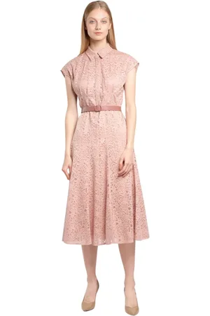 Max Mara Sukienki, Kobieta, Różowy, M, Romantyczna Koronkowa Sukienka