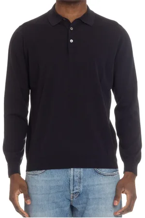 DRUMOHR Koszulki, Mężczyzna, Niebieski, 2XL, Niebieski Swetrowy Polo Slim Fit