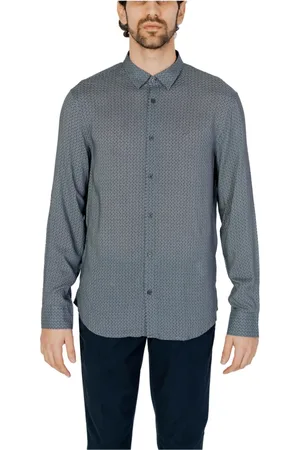 Armani Exchange Koszule, Mężczyzna, Szary, S, Casual Shirts