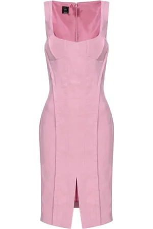 Pinko Sukienki, Kobieta, Różowy, L, Poliester, Elegancka Sukienka