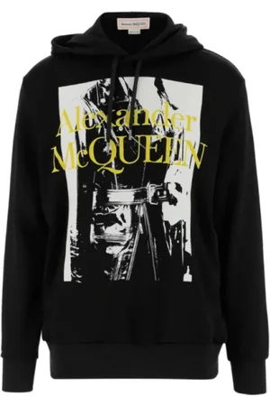 Alexander McQueen Bluzy, Mężczyzna, Czarny, S, Czarna Bluza z Żółtym Logo