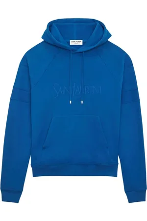 Saint Laurent Bluzy, Mężczyzna, Niebieski, S, Bluza z kapturem